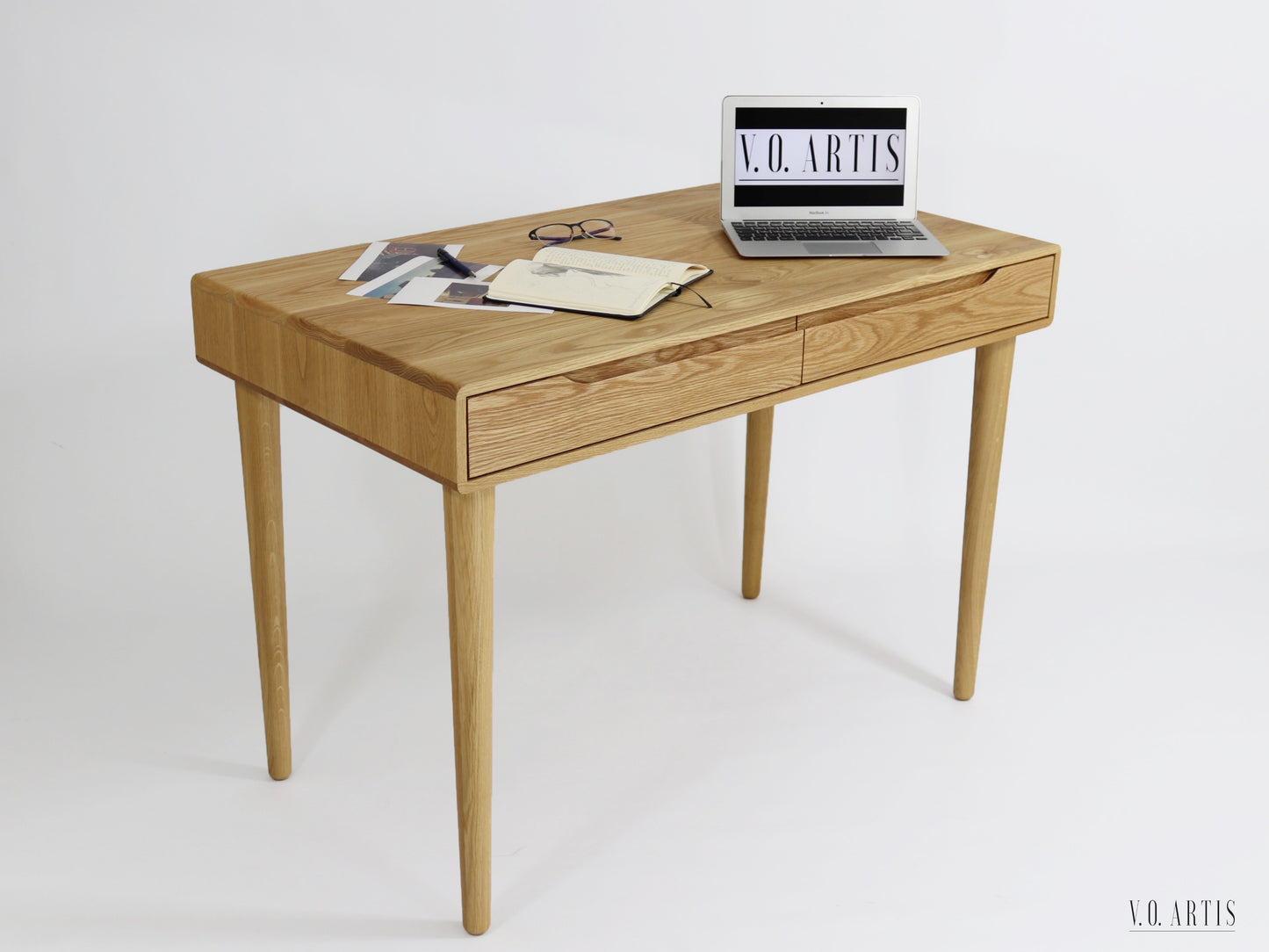 Desk in Solid american Walnut our Oak with drawers