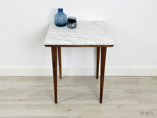 Coffee table with Marble Top, in solid American Walnut our Oak