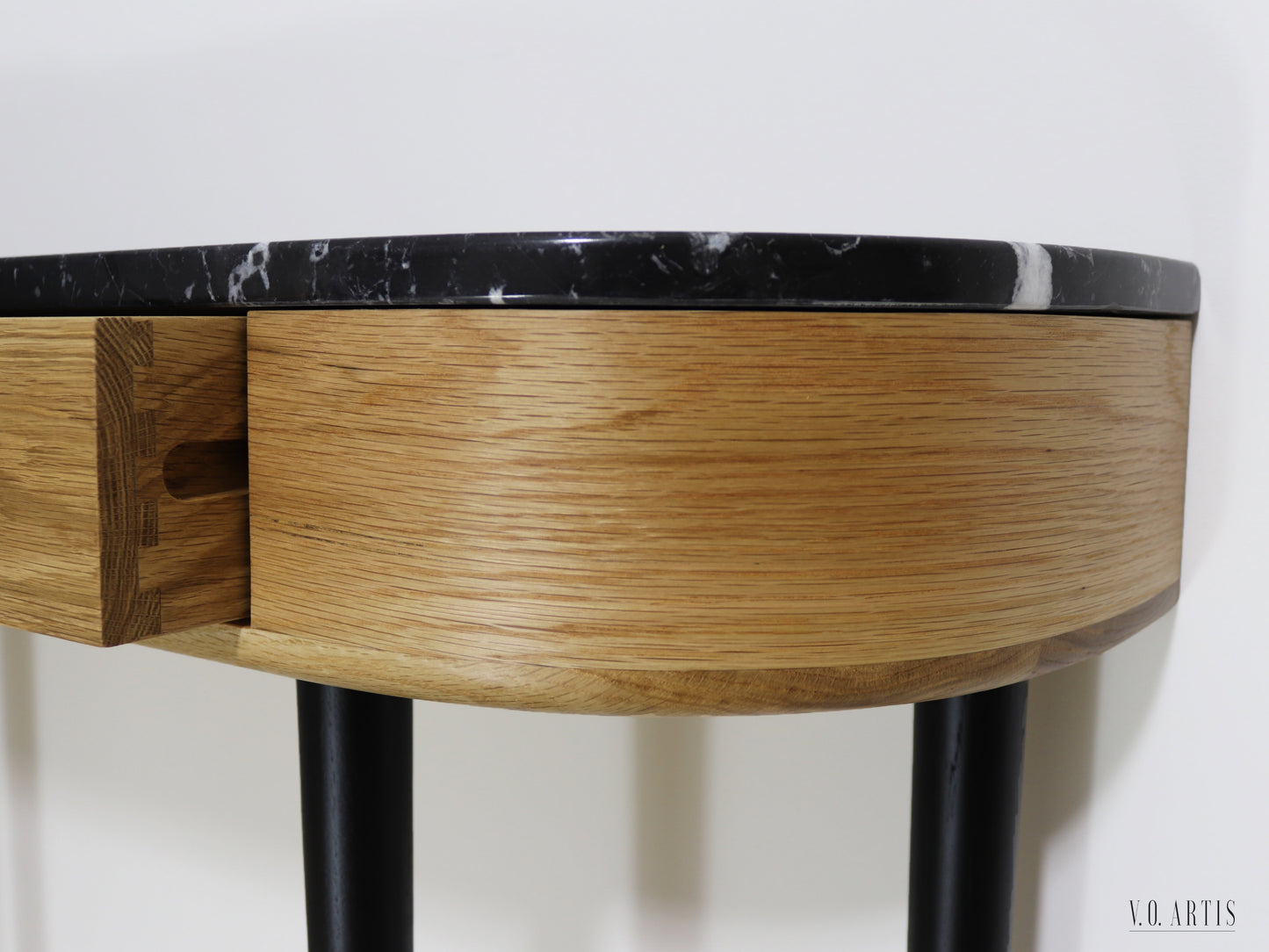 Marble Console Table.  Oak Hallway Table, Modern Wood Entryway Furniture