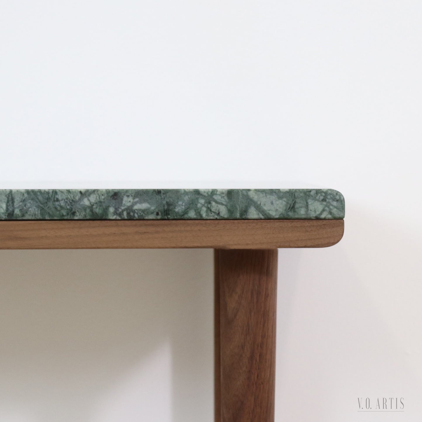 Coffee table with Marble Top, in solid American Walnut our Oak