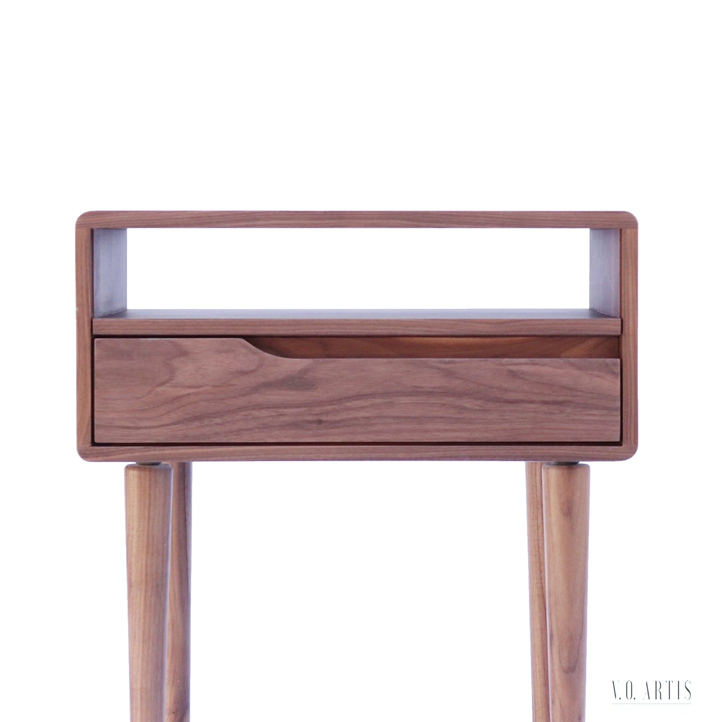 Nightstand in solid Walnut.