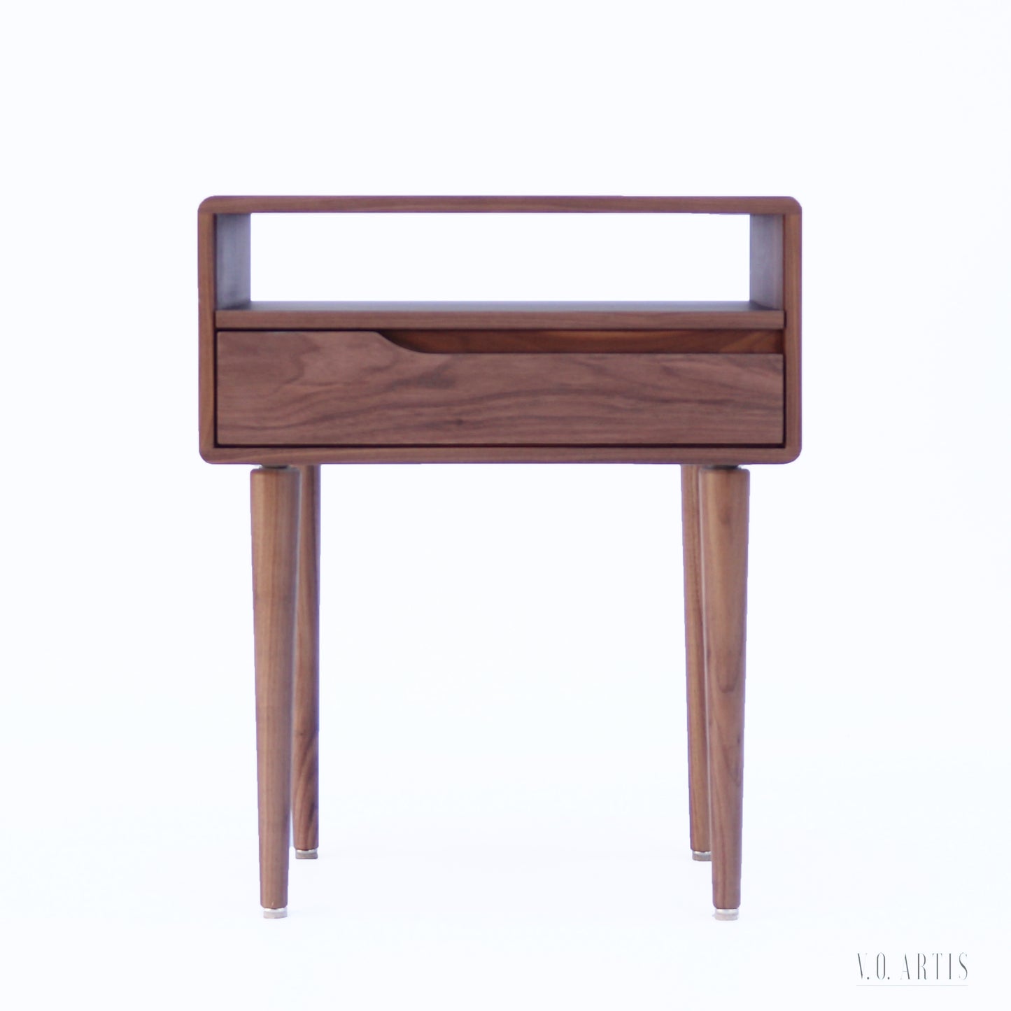 Nightstand in solid Walnut.