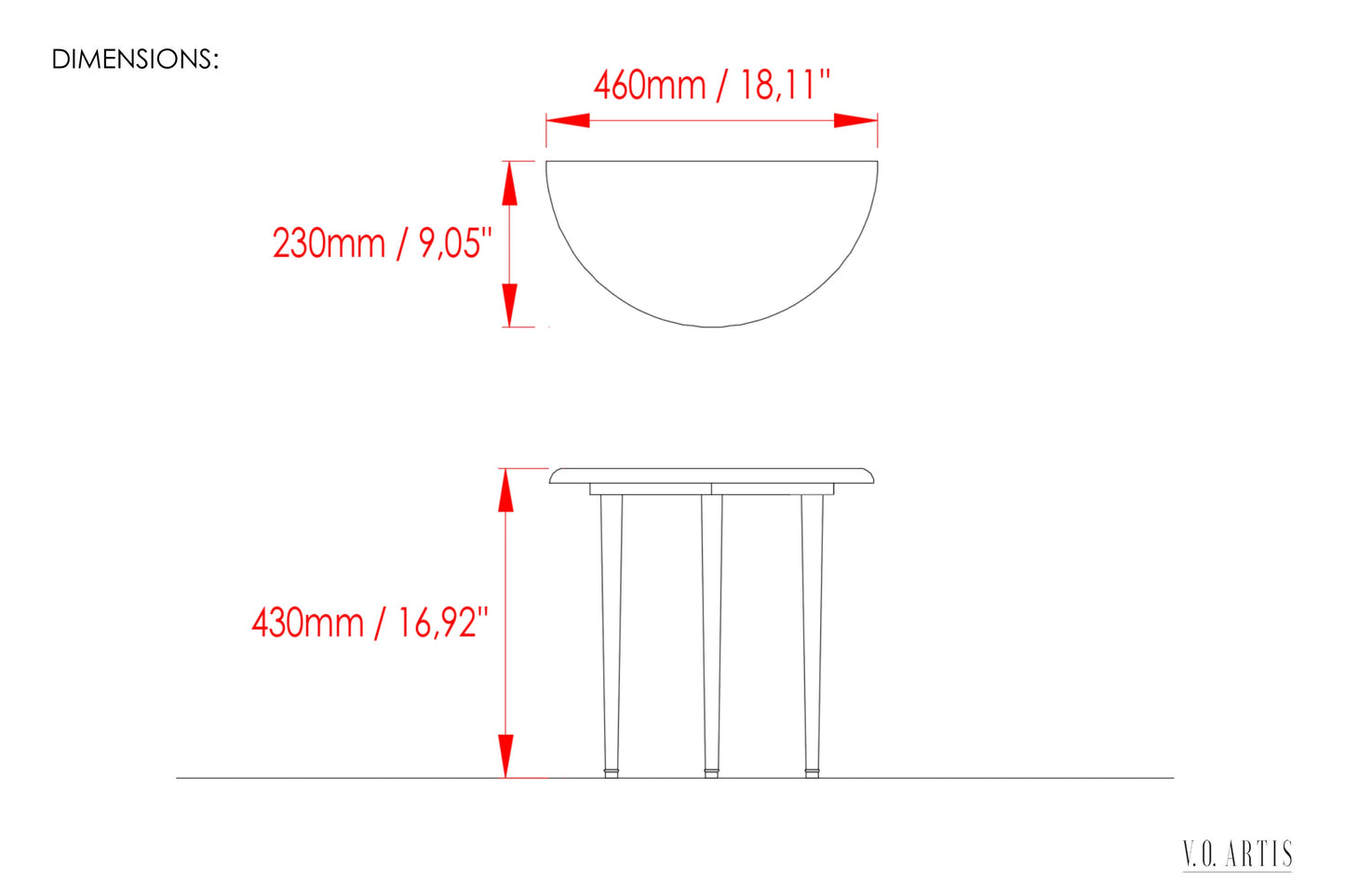 Side table for living room in solid american Walnut with marble top