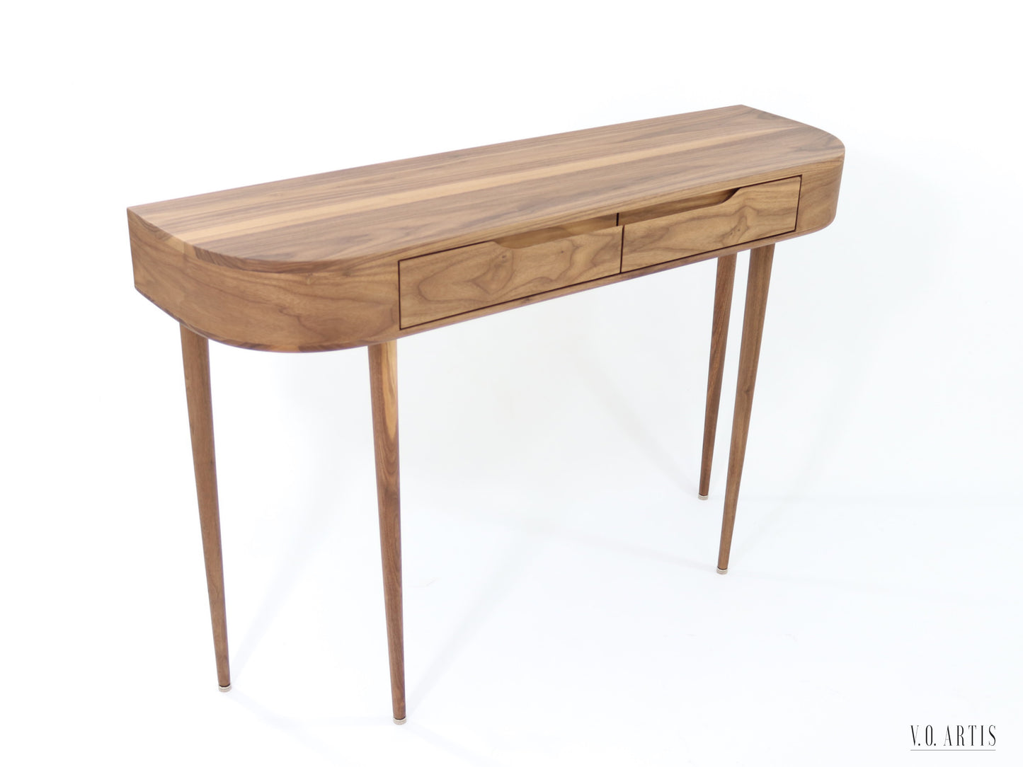 Console Table with 2 drawers and 4 Legs in solid American Oak or Walnut