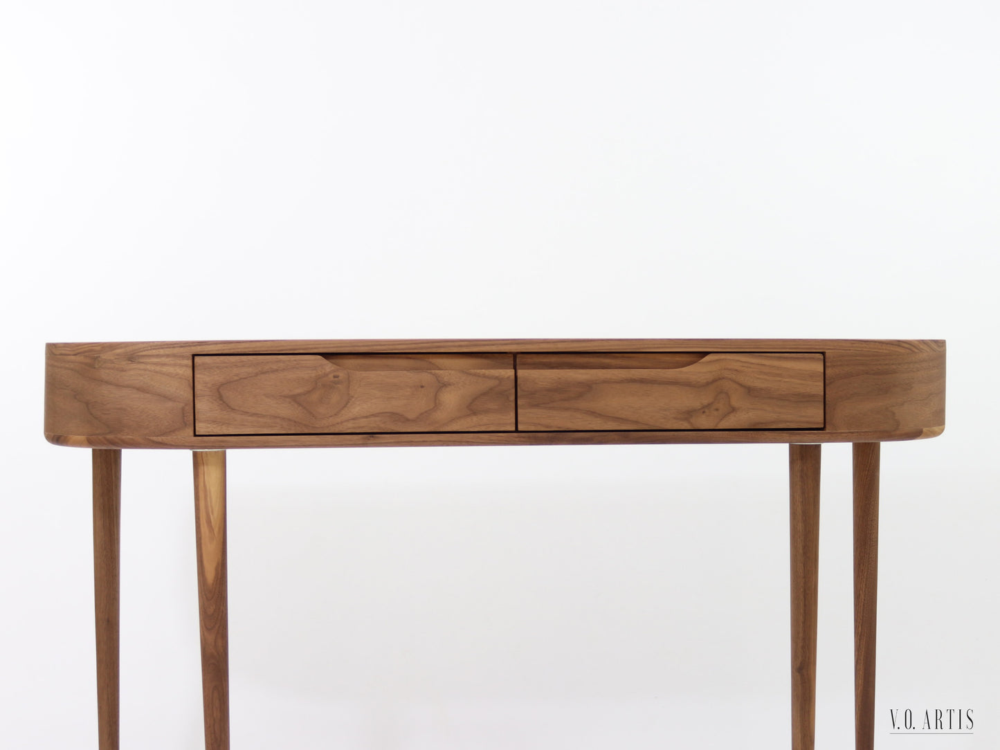 Console Table with 2 drawers and 4 Legs in solid American Oak or Walnut